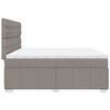vidaXL Boxspring met matras stof taupe 200x200 cm