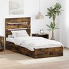 vidaXL Opslag bed met lade Gerookt eiken 70 x 190 cm Bewerkt hout
