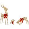 vidaXL Kerstdecoratie rendierenfamilie 3 st 200 LED's Warmwit