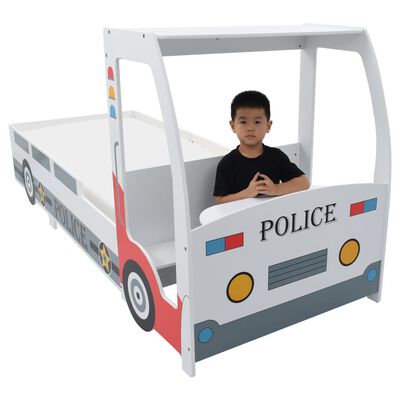 vidaXL Kinderbed politieauto met bureau 90x200 cm
