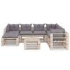 vidaXL 8-delige Loungeset met kussens pallet grenenhout