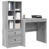 vidaXL Bureau met lade 2 pcs Grijs Sonoma