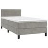 vidaXL Boxspring met matras en LED fluweel lichtgrijs 90x200 cm