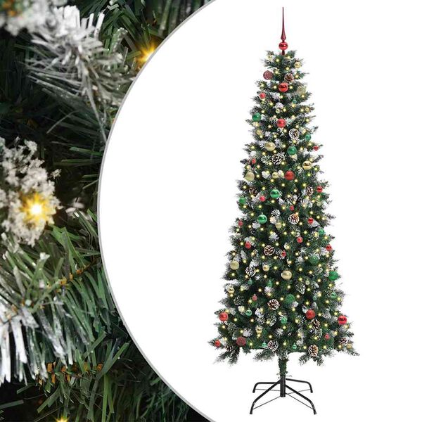 vidaXL Kunstkerstboom met 300 LED Groen 240 cm PVC en Plastic en Staal