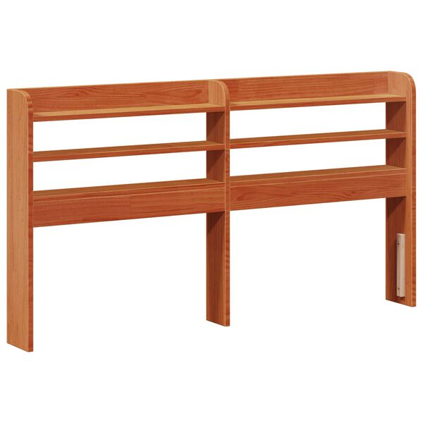 vidaXL Bedframe met hoofdeinde 2 pcs Wasbruin Massief Vurenhout