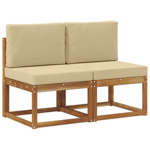 vidaXL 2 Stuk Buiten Midden Sofa Massief Acaciahout Naturel