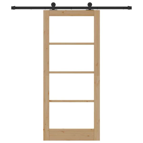 vidaXL Schuifdeur ORKDAL Natuurlijk en Zwart 86 x 198,5 cm