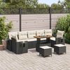 vidaXL Tuin Sofa Set 10 pcs Zwart poly rattan