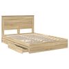 vidaXL Opslag bed met lade Sonoma Eiken 160 x 200 cm Bewerkt hout