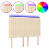 vidaXL Hoofdbord LED 144x5x118/128 cm stof cr&egrave;mekleurig