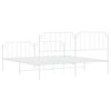 vidaXL Bedframe met hoofd- en voeteneinde&nbsp;metaal wit 183x213 cm