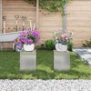 vidaXL Plantenstandaard 2 pcs Zilver 24 x 24 x 35 cm