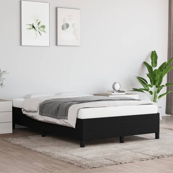 vidaXL Bedframe zonder matras 120x190 cm stof zwart