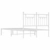 vidaXL Bedframe met hoofdbord metaal wit 120x200 cm