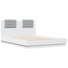 vidaXL Bedframe met hoofdeinde en LED-verlichting wit 135x190 cm