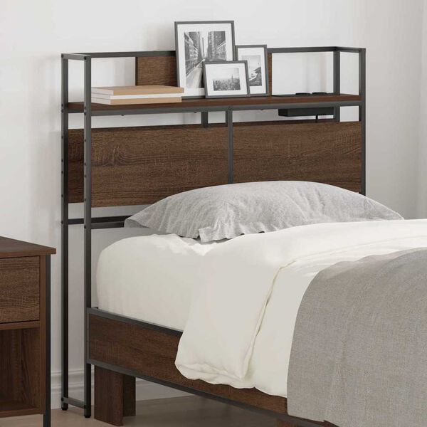 vidaXL Opberghoofdbord met plank bruin eikenkleur 75 cm Bewerkt hout