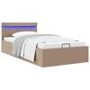 vidaXL Bedframe met opslag en LED kunstleer cappuccino 100x200 cm