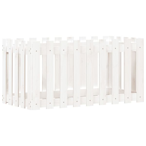 vidaXL Plantenbak verhoogd hekontwerp 100x50x50 cm grenenhout wit