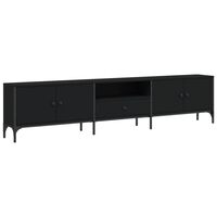 vidaXL Tv-meubel met lade 200x25x44 cm bewerkt hout zwart