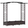vidaXL Verhoogd Bed met Trellis en Dak Bruin 169 x 40 x 125 cm PP