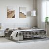 vidaXL Bedframe met hoofd- en voeteneinde metaal wit 193x203 cm