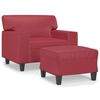 vidaXL Fauteuil met voetenbank 60 cm kunstleer wijnrood