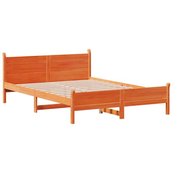 vidaXL Bedframe zonder matras massief grenenhout wasbruin 140x200 cm