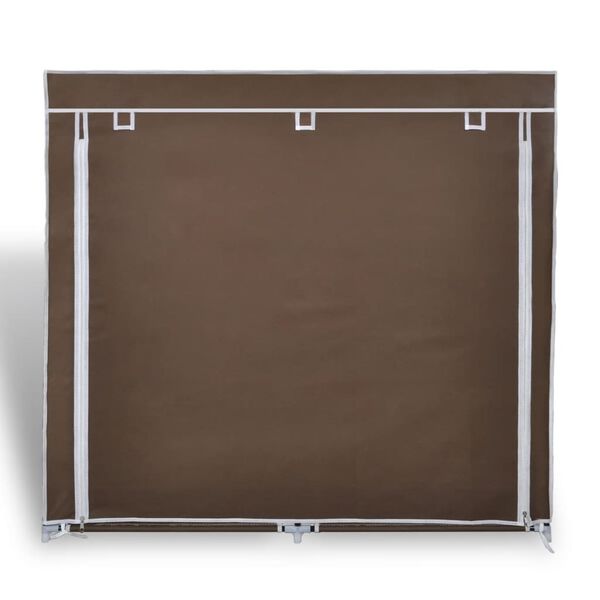 vidaXL Schoenenkast met hoes 115x28x110 stof bruin