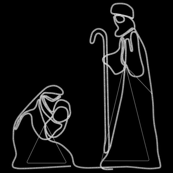 vidaXL Kerstfiguren Jozef en Maria met 264 LED's 40x55 en 38x100 cm