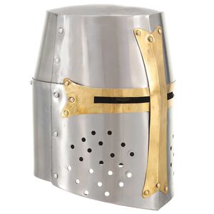 vidaXL Kruisvaardershelm middeleeuws replica LARP staal zilverkleurig