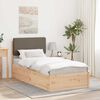 vidaXL Bedframe met Gevoerd Hoofdgedeelte Taupe 90 x 190 cm