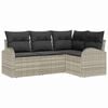 vidaXL Tuin Sofa Set 4 pcs Lichtgrijs poly rattan