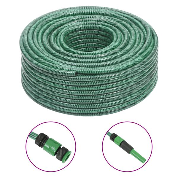 vidaXL Tuinslang met koppelingsset 0,5'' 100 m PVC groen