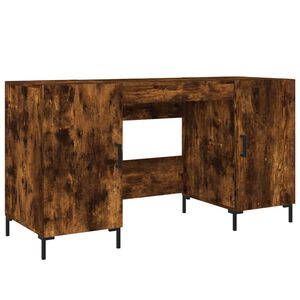 vidaXL Bureau 140x50x75 cm bewerkt hout gerookt eikenkleurig