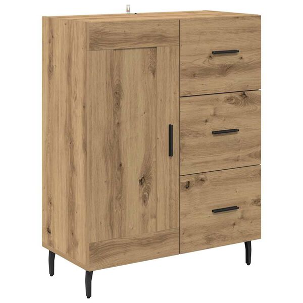 vidaXL Dressoir met lade Artisan Eiken 69,5 x 34 x 90 cm