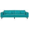 vidaXL Bank met kussen Turquoise 250 x 77 x 76 cm Fluweel