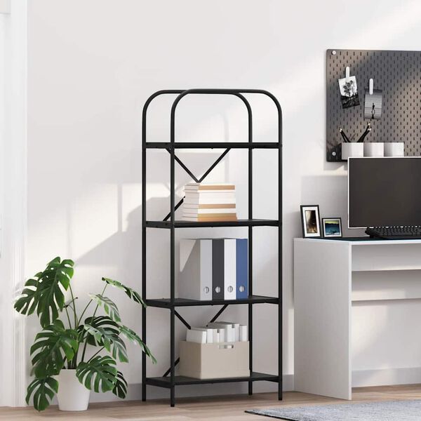 vidaXL Boekenkast Zwart eiken 60 x 30 x 146 cm Bewerkt hout