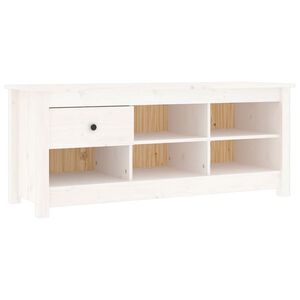 vidaXL Schoenenkast 110x38x45,5 cm massief grenenhout wit