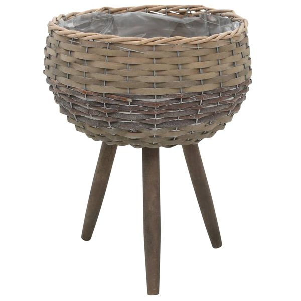 vidaXL Plantenbakken 3 st wicker met PE-voering