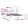 vidaXL Bed met boekenkast zonder matras grenenhout wasbruin 200x200 cm