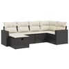 vidaXL 6-delige Loungeset met kussens poly rattan zwart