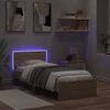 vidaXL Bedframe met hoofdbord en LED sonoma eikenkleurig 90x190 cm