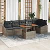 vidaXL Tuin Sofa Set met opslag 7 pcs Grijs Poly riet