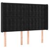 vidaXL Hoofdbord met randen 147x16x118/128 cm fluweel zwart