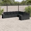 vidaXL 10-delige Loungeset met kussens poly rattan zwart