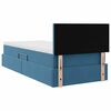 vidaXL Opbergbed met LED met matras Donkerblauw 100 x 200 cm Fluweel