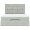 vidaXL Ottoman bed met matrassen en LED's 140x200cm fluweel lichtgrijs