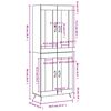 vidaXL Hoge kast 69,5x34x180 cm bewerkt hout betongrijs