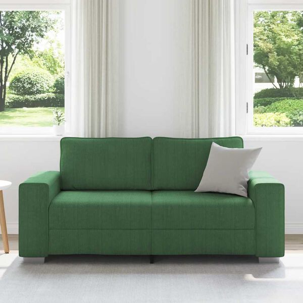 vidaXL Loveseat Sofa Donkergroen 180x77x82 cm Corduroy Stof