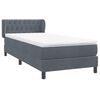 vidaXL Boxspring met matras fluweel donkergrijs 80x220 cm